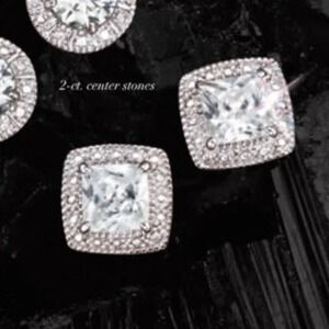 Brilliant CZ Stud Earrings- Princess